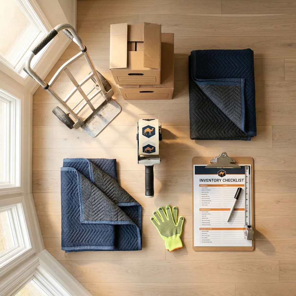 Professional moving supplies and packing materials layout for Lake Pleasant residential relocations